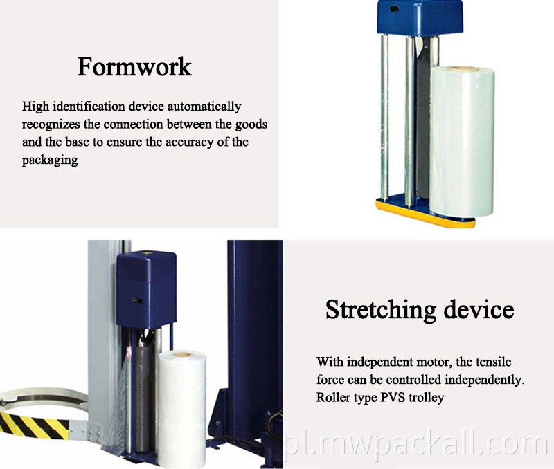 W pełni automatyczna maszyna do pakowania obrotowego wózka widłowego, maszyna do opakowania wózków widłowych